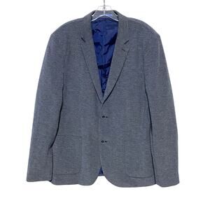Canda C&A Suit Jacket Sport Coat Blazer 2 Button Woven Gray Polyester Mens 44R